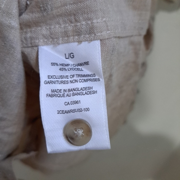 Wind river | Beige leaf pattern button up short sleeve men's shirt - Picture 8 of 8